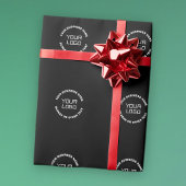 あなたのロゴまたは画像と編集可能なテキスト | 黒と白 ラッピングペーパー