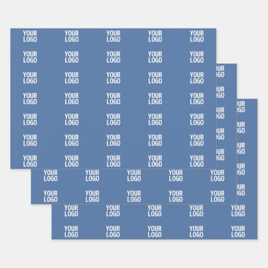 あなたのロゴまたは画像  | 縦ストライプ柄 ラッピングペーパーシート (セット)