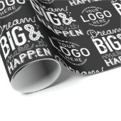 あなたのロゴやる気を起こさせるはビッグ・ブラック・ビジネスを夢見 ラッピングペーパー (ロールコーナー)