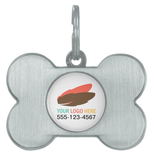 あなたのロゴをここにペットのビジネス促進マーケティング ペットネームタグ (正面)