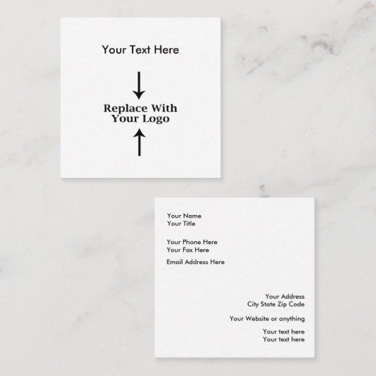 あなたのロゴを加えて下さい スクエア名刺 (正面/裏面)