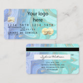 あなたのロゴを追加パステルunicorn液体クレジットカード 名刺 (正面/裏面)