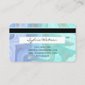 あなたのロゴを追加パステルunicorn液体クレジットカード 名刺 (裏面)