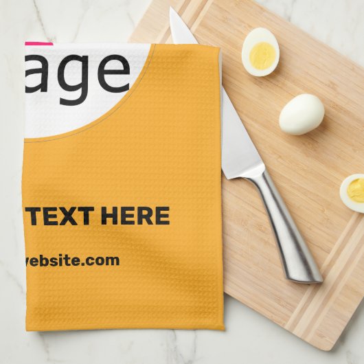 あなたのロゴを追加プロモカスタマイズ可能なマカロニ&チーズ キッチンタオル (四つ折り)