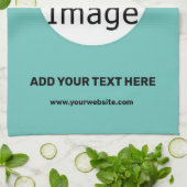 あなたのロゴを追加プロモカスタマイズ可能な新鮮なミントグリーン キッチンタオル (折り畳み)