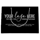 あなたのロゴイベントビジネス会社ブランディングブラック ラージペーパーバッグ (正面)