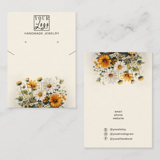 あなたのロゴイヤリングとネックレスのディスプレイホルダー 名刺 (正面/裏面)