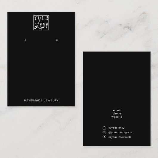 あなたのロゴイヤリングとネックレスのディスプレイホルダー 名刺 (正面/裏面)