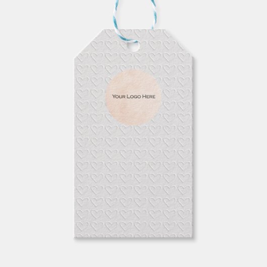 あなたのロゴエンボスハートオンKraft ギフトタグ (正面)