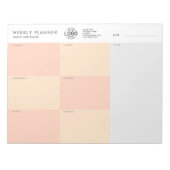 あなたのロゴカラフルの無シンプル料ウィークリープランナー ノートパッド (正面)