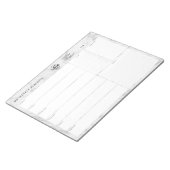 あなたのロゴグレイ大理石シンプルのプランナー ノートパッド (アングル)