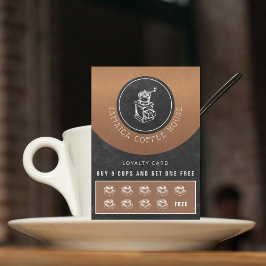 あなたのロゴコーヒーショップ無料のコーヒーロイヤリティカード 名刺