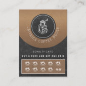 あなたのロゴコーヒーショップ無料のコーヒーロイヤリティカード 名刺 (正面)