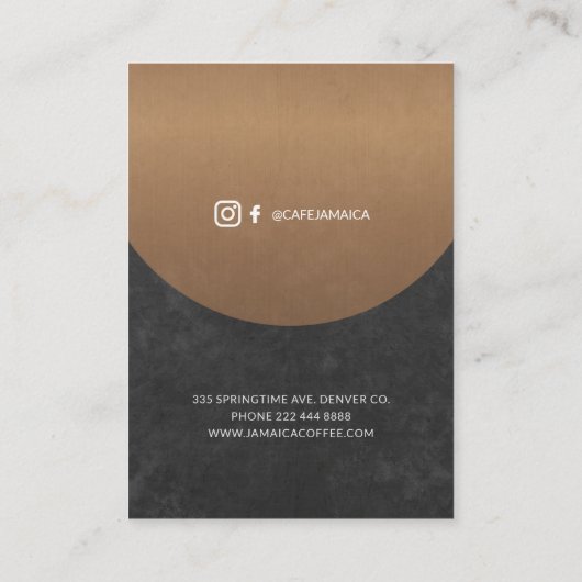 あなたのロゴコーヒーショップ無料のコーヒーロイヤリティカード 名刺 (裏面)