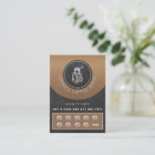 あなたのロゴコーヒーショップ無料のコーヒーロイヤリティカード 名刺 (スタンド正面)