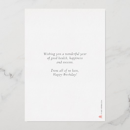 あなたのロゴゴールドフォイルキャンドル事業誕生日カード 箔招待状 (裏面)