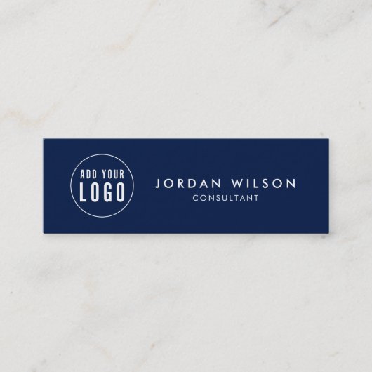 あなたのロゴシンプルな最小主義の編集可能色を加えて下さい スキニー名刺 (正面)