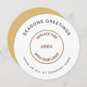 あなたのロゴシンプルの企業のクリスマス シーズンカード (正面/裏面)