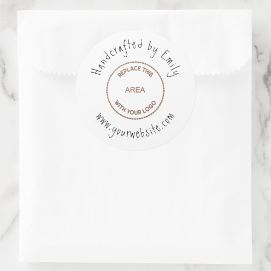 あなたのロゴスモールクラフトビジネスのウェブサイト ラウンドシール (バッグ)