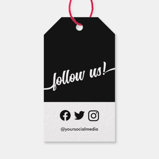 あなたのロゴソーシャルメディアのモダン価格ギフトラベル ギフトタグ (裏面)