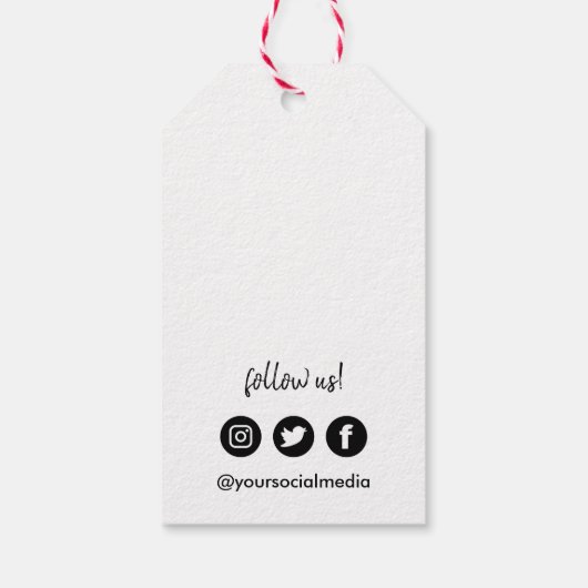 あなたのロゴソーシャルメディア価格ギフトラベル ギフトタグ (裏面)