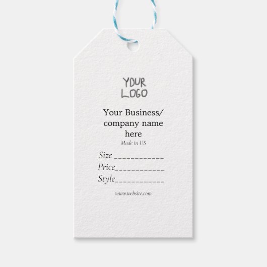 あなたのロゴソーシャルメディアQRコード価格ラベル ギフトタグ (正面)