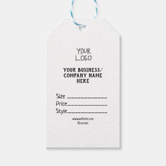 あなたのロゴソーシャルメディアQRコード価格ラベル ギフトタグ (正面)