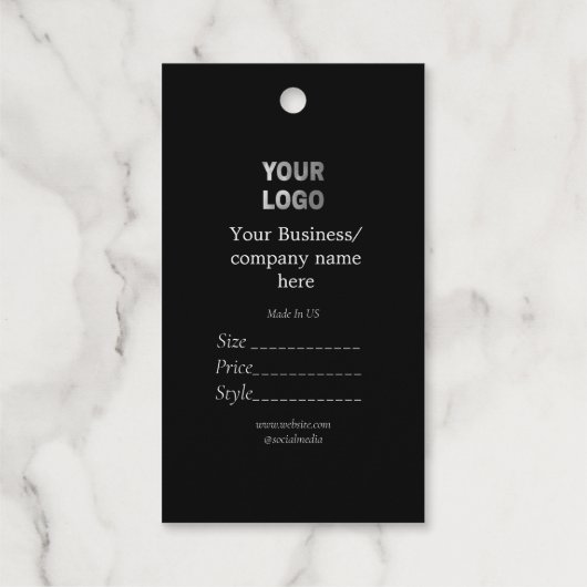 あなたのロゴソーシャルメディアQRコード価格ラベル ギフトタグ (裏面)