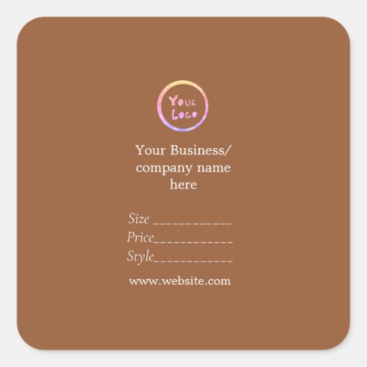 あなたのロゴソーシャルメディアQRコード価格ラベル スクエアシール (正面)