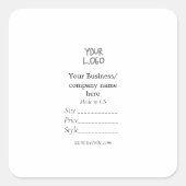 あなたのロゴソーシャルメディアQRコード価格ラベル スクエアシール (正面)