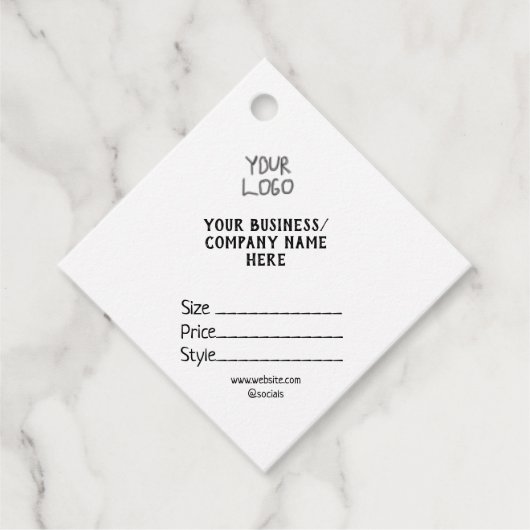 あなたのロゴソーシャルメディアQRコード価格ラベル フェイバータグ (正面)