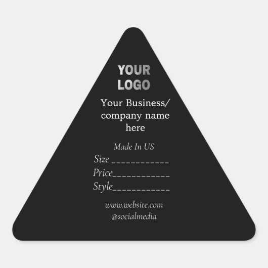 あなたのロゴソーシャルメディアQRコード価格ラベル 三角形シール (正面)