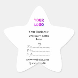 あなたのロゴソーシャルメディアQRコード価格ラベル 星シール