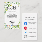 あなたのロゴタンブラーのビニール気にボタニカルを追加 名刺 (正面/裏面)