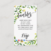 あなたのロゴタンブラーのビニール気にボタニカルを追加 名刺 (正面)