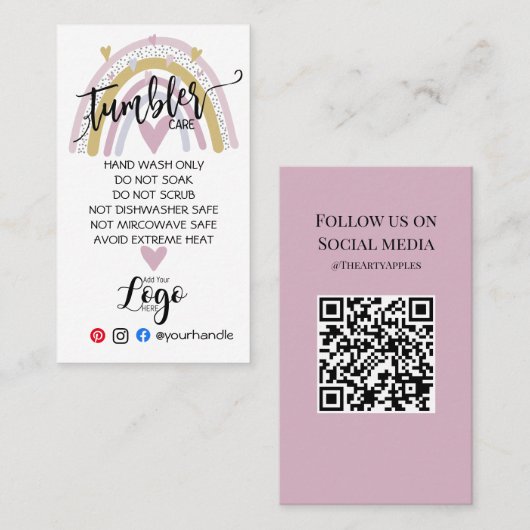 あなたのロゴタンブラー気にビニーのビジネス虹を追加 名刺 (正面/裏面)