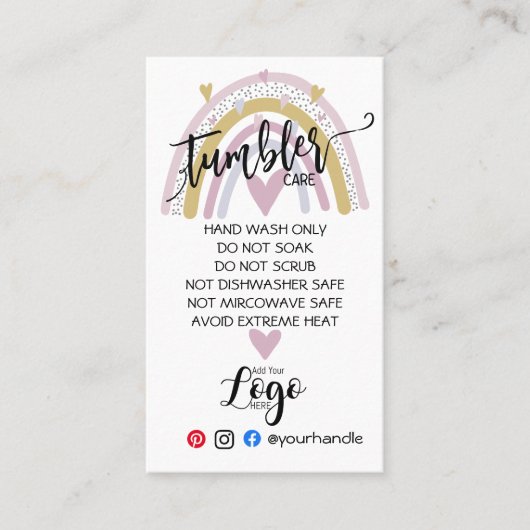 あなたのロゴタンブラー気にビニーのビジネス虹を追加 名刺 (正面)