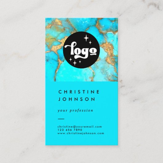 あなたのロゴターコイズ石の名刺 名刺 (正面)