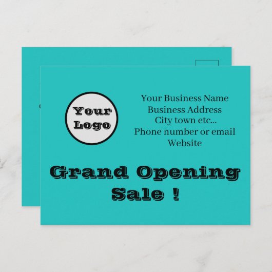 あなたのロゴダイレクトメールグランドオープニングセール広告 ポストカード (正面/裏面)