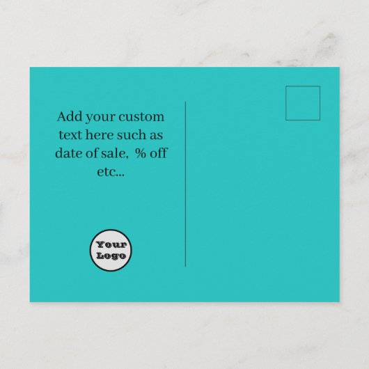 あなたのロゴダイレクトメールグランドオープニングセール広告 ポストカード (裏面)