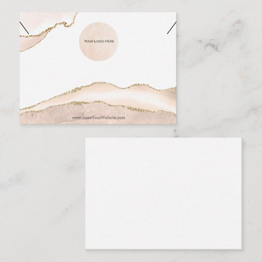 あなたのロゴネックレスカード赤面&金ゴールド大 名刺 (正面/裏面)