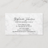 あなたのロゴバラ金ゴールドピンクグリッターホワイトマーブル 名刺 (裏面)