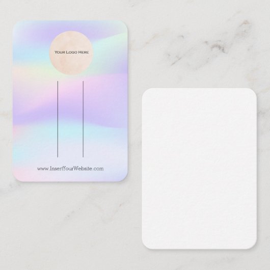 あなたのロゴパステルボーヘアクリップ表示の垂直 名刺 (正面/裏面)