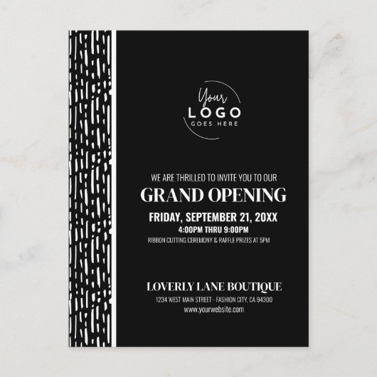 あなたのロゴビジネスイベントグランドオープニング招待状 ポストカード (正面)