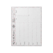 あなたのロゴピンクのフローラ未使用週のプランナー ノートパッド (回転)