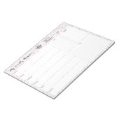 あなたのロゴピンクのフローラ未使用週のプランナー ノートパッド (アングル)