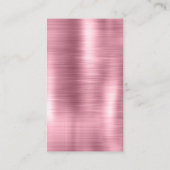 あなたのロゴピンクフェイクメタリック縁ど名刺 名刺 (裏面)