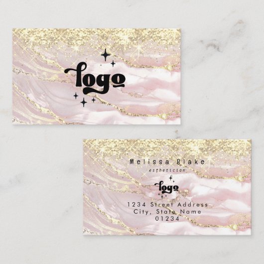 あなたのロゴフェイクは金ゴールドの輝き 名刺 (正面/裏面)