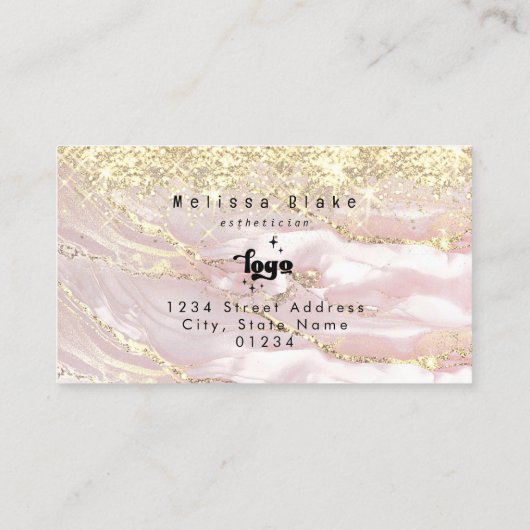 あなたのロゴフェイクは金ゴールドの輝き 名刺 (裏面)