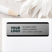 あなたのロゴフェイクシルバーブラック&グレー差出人住所 ラベル (インサイチュ)